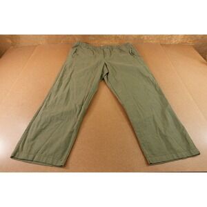 ASOS DESIGN Mens 4XL Relaxed Fit Green Linen Blend Pull On Straight Leg Pant New